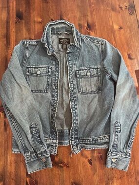 Vintage Polo Ralph Lauren Denim Jean Cropped Jacket w/ Zip Closure